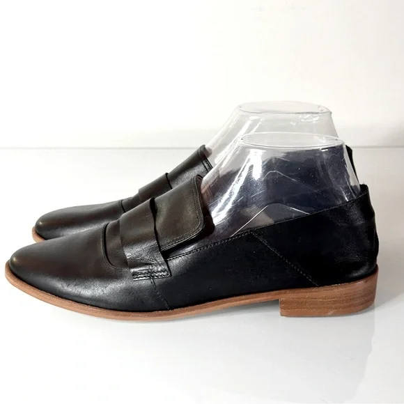 Neiman Marcus Leather Loafer 8.5 Minimalist Black - Picture 3 of 9